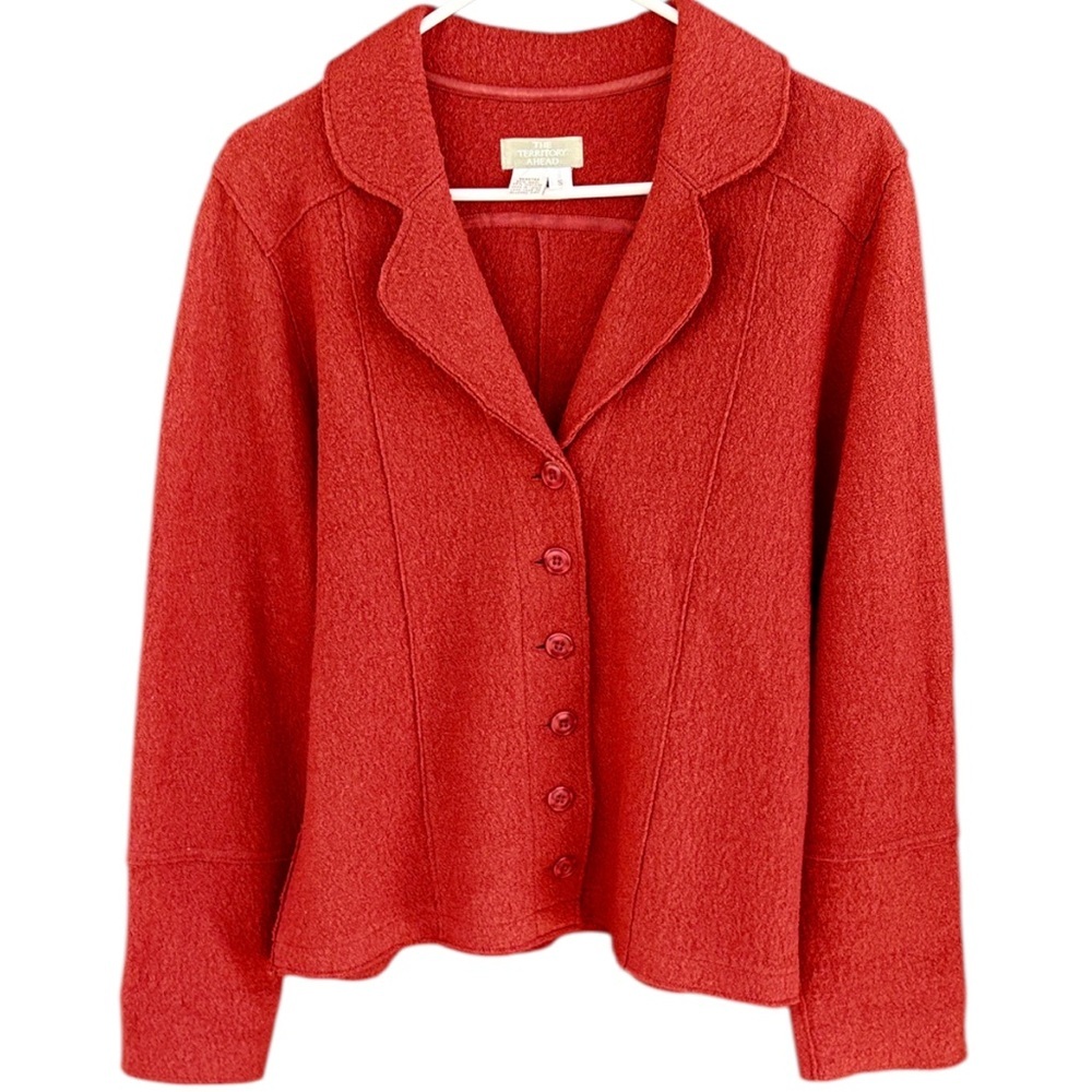 EUC The Territory Ahead Wool Blend Blazer Top Burnt Orange Size Small